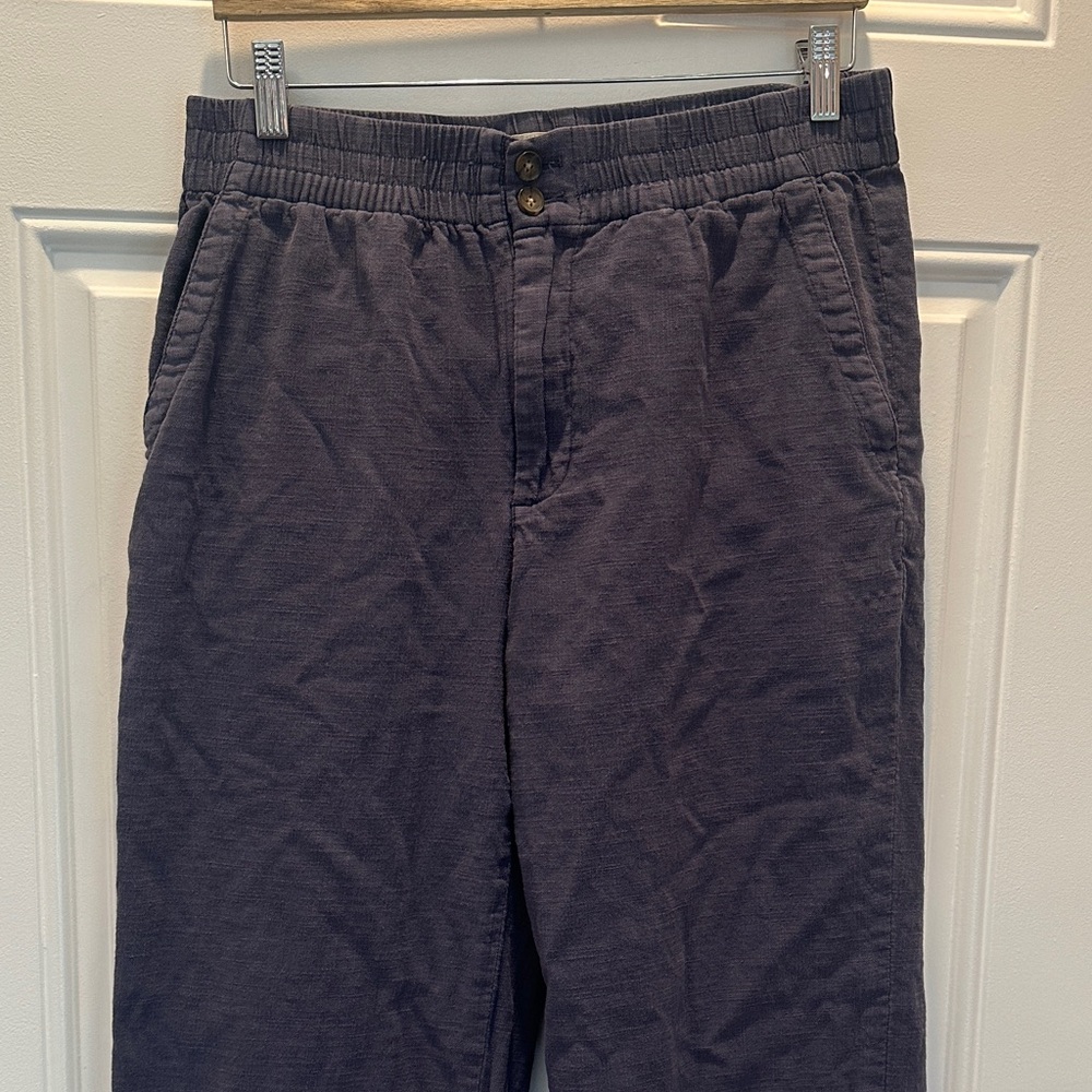 Women’s Marine Layer Relaxed Crop Pant Linen dark blue size medium - Picture 5 of 5